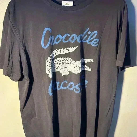 Lacoste Black Crocodile Graphic T-Shirt, Size 7 XL - Picture 1 of 3